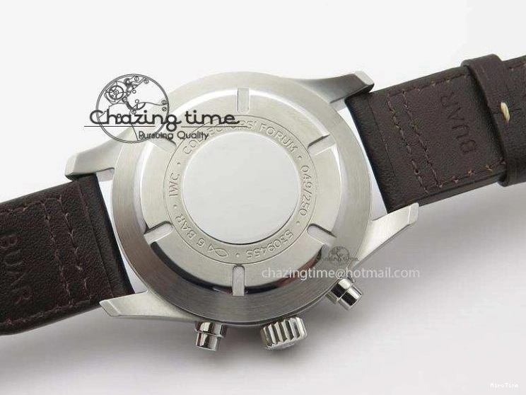 MIROTIME 0601 Pilot Chrono SS IW387808 CF3 ZF 1:1 Best Edition On Brown Leather Strap A Soft 7328